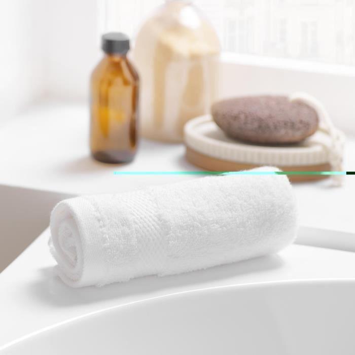 Serviette de toilette - Elegante - 30 x 50 cm - 100% coton - 600 gr/cm² - Blanc