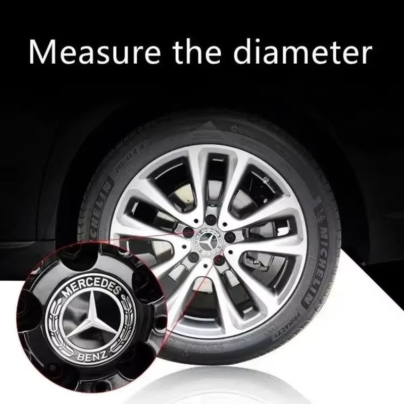 Car Sticker For Benz New 4 Pieces/Set 75mm For Mercedes Benz AMG W203 W206 W220 W205 W211 W212 Car Wheel Center Hub Caps Benz Em