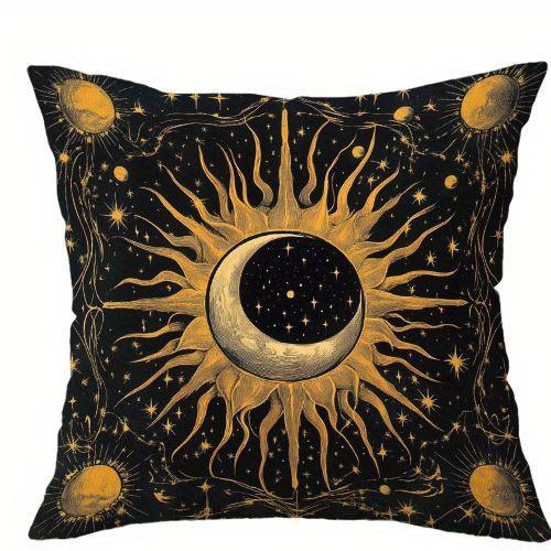Cosmic Print Decorative Cushions Sun Moon Hamsa Lotus Polyester pillowcase, sofa decorative cushion cov Headboard Pillow