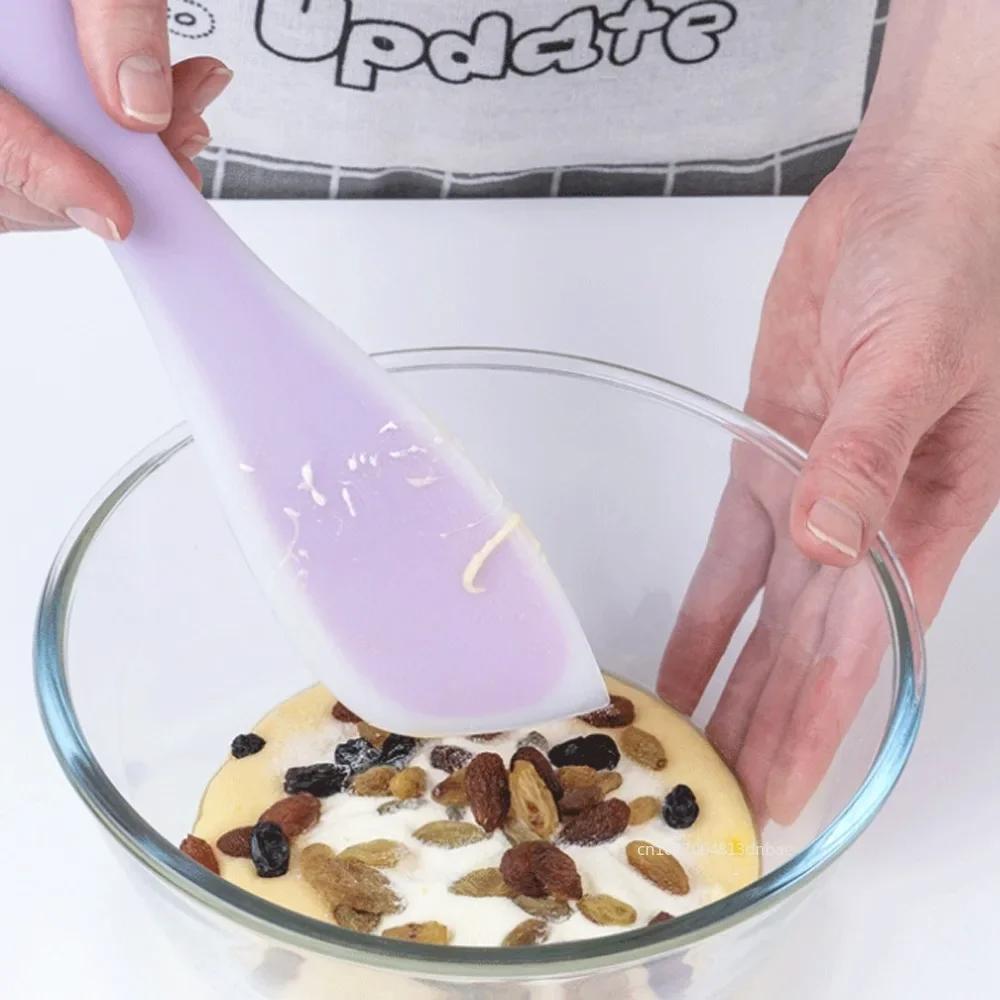 1pc Cream Baking Scraper Non-stick Silicone Spatula Kitchen Pastry Blenders Salad Cake Mixer Butter Batter Pies Cooking Tools
