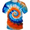 Футболка с 3D-цифровой печатью, имитация камуфляжа Tie Dye, мужская повседневная футболка с круглым вырезом и короткими рукавами