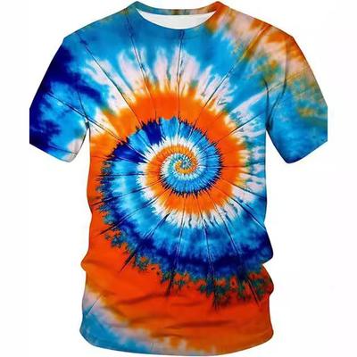 Футболка с 3D-цифровой печатью, имитация камуфляжа Tie Dye, мужская повседневная футболка с круглым вырезом и короткими рукавами