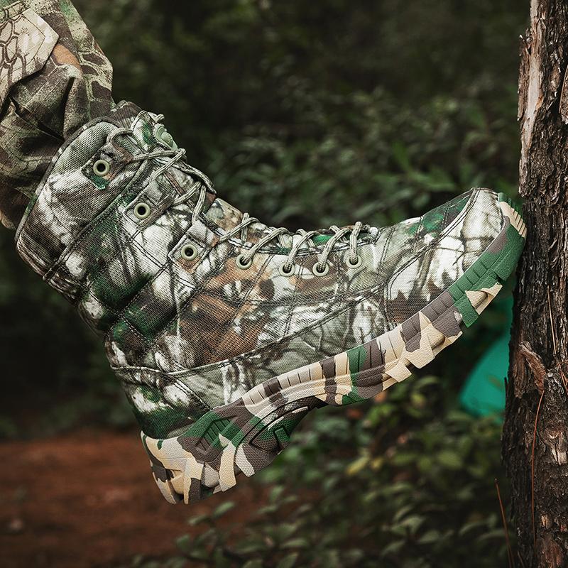 Мужские ботинки Камуфляжная обувь Высокие Хайкинг Прочные Противоскользящие Для улицы Альпинизм Треккинг