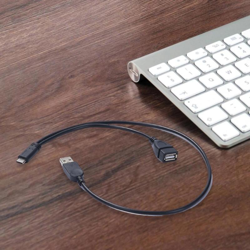 USB C - USB (Female/Male) OTG адаптер-кабель с функцией зарядки для телефонов, планшетов, для мышей, клавиатур, дисков