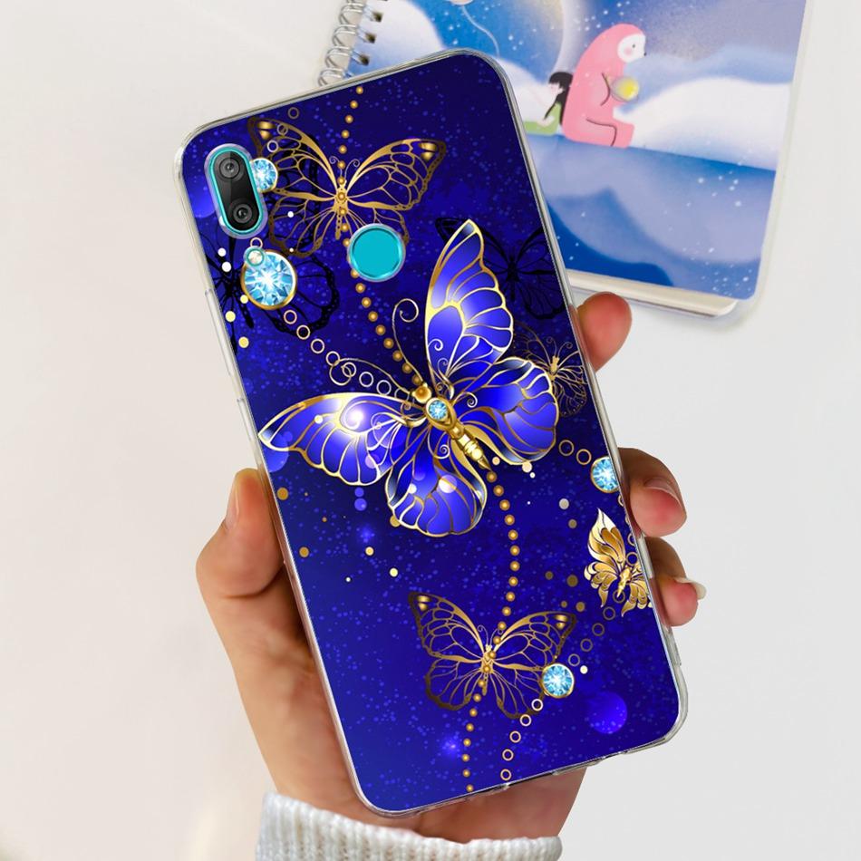 Чехол для телефона Huawei Y7 2019 Huawei Y7 Prime Pro (2019) DUB-LX1 LX2 LX3 Милый Пандa Цветочный Узор Мягкий Силикон ТПУ Чехлы