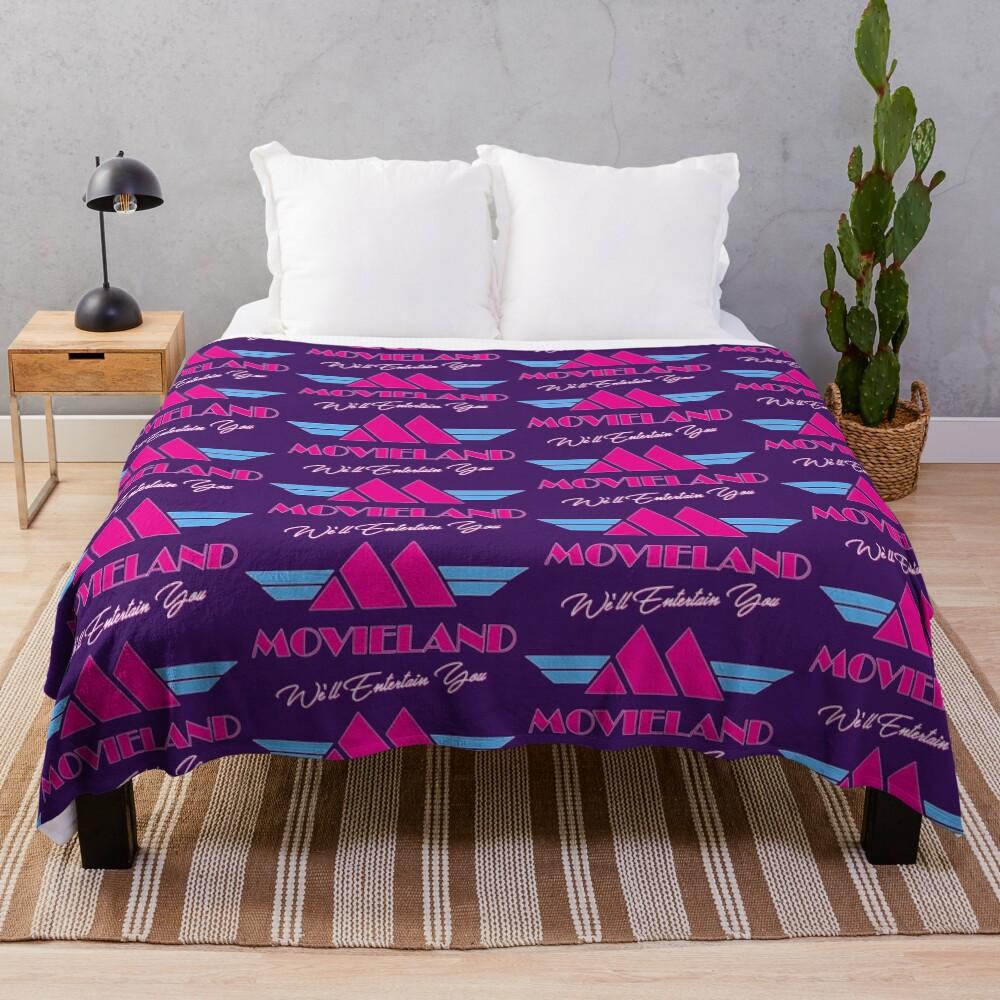 Retro Defunct Movieland Video Throw Blanket