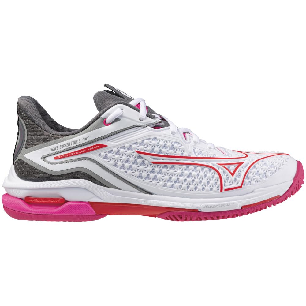 Кроссовки для тенниса Wave Exceed Tour 6 AC All Court Club Activities Lightweight Game Court Soft Белый x Розовый x Красный см E [Mizuno] 22,5