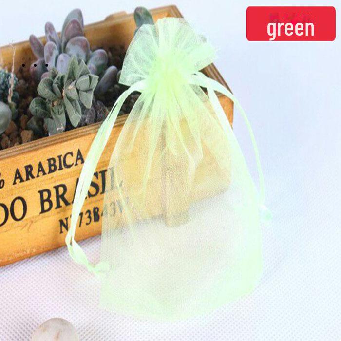 Многоцветная сетчатая сумка из пряжи с завязками для свадеб и подарков