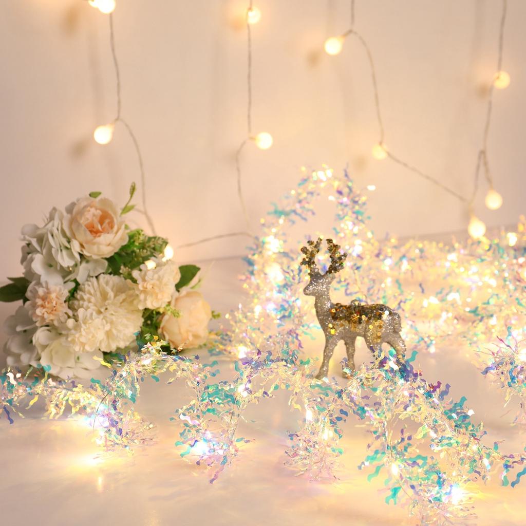 Рождественская переливающаяся искусственная марена красочная фольга кисточка гирлянда рождественская елка свадьба день рождения вечеринка домашний декор принадлежности