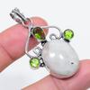 Moonstone, Peridot Gemstone 925 Sterling Silver Jewelry Pendant 2.09"