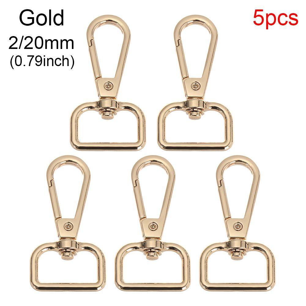 5pcs Hardware DIY KeyChain Split Ring Collar Carabiner Snap Bags Strap Buckles Lobster Clasp Hook