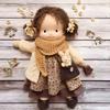 Handmade Waldorf Doll with Long Hair Knitted Doll Princess Toy Dolls New Year Birthday Gifts for Kids Adults