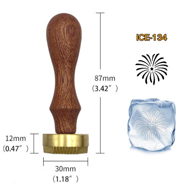 Ice Stamp With Removable Brass Head & Wood Handle - Vintage 1.18" Branding for Cubes, Cocktails, Whiskey, Mojito Drinks - Bar Making DIY Crafting