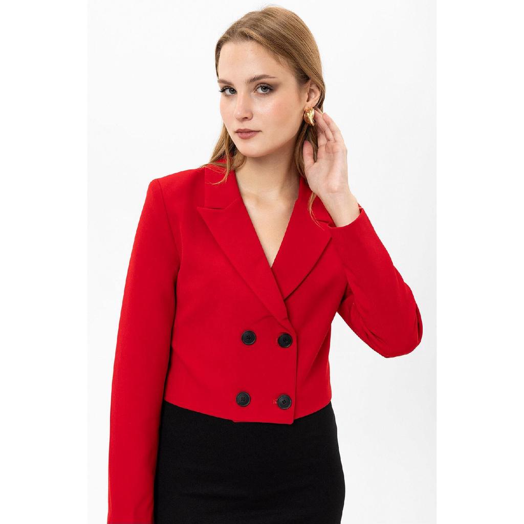 Women's Short Button-closed Blazer Jacket 245071 -