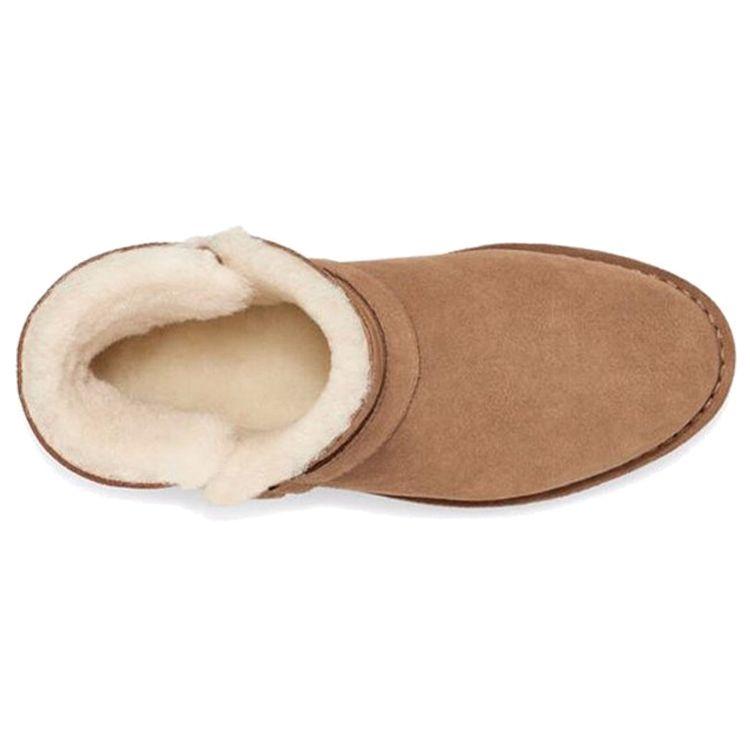 UGG Теплые замшевые сапоги Aubrielle, легкие, удобные, плюшевые, модные, короткие, зимние, женские сапоги, каштановые, 1120700-CHE