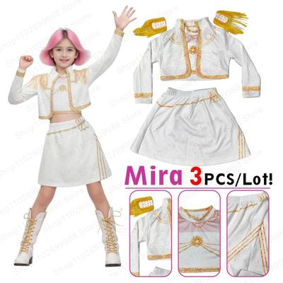 Костюм для косплея виртуального идола K-pop Демон Мира Хантерс для девочки на Хэллоуин, карнавал, Мира Ханттрикс, белый 3-предметный наряд-униформа, подарок