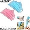 4Pcs Reusable Silicone Icing Piping Cream Pastry Bag Nozzle DIY Cake Baking Tool