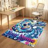 Dog Theme Crystal Velvet Rug Personalized Custom Name Text Soft Floor Mat Home Decor