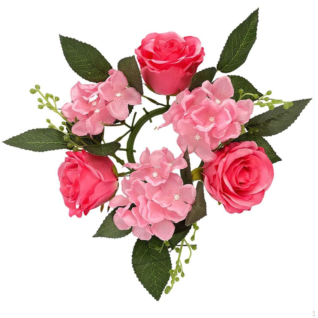 Рождественские венки со свечами и кольцами Мини искусственный настольный рождественский венок держатель