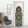 3D Geometric Door Sticker Self-adhseive Vinyl Full Door Wrap Cover Stickers Modern Abstract Geometry Wall Art Mural Decorations