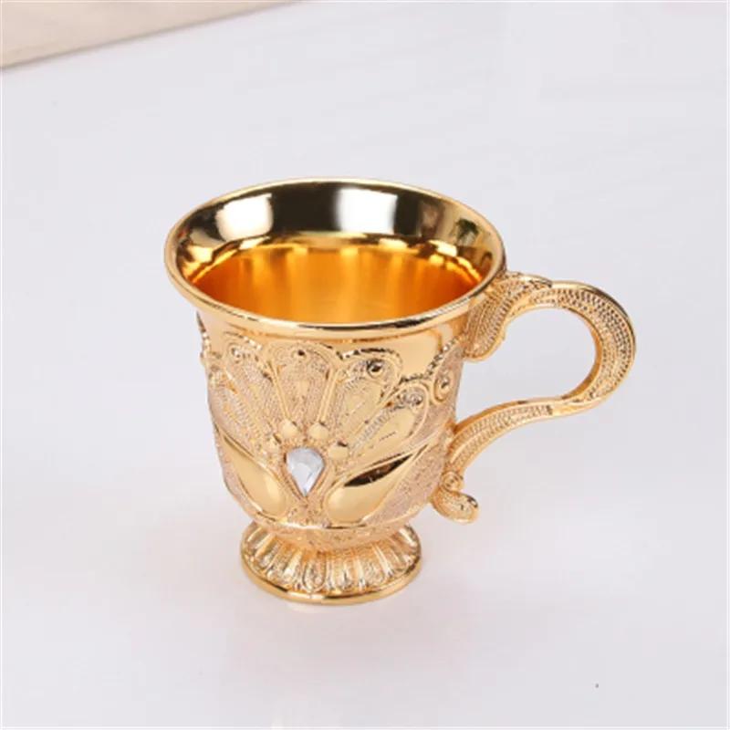 Бокал для вина Рюмка Металлическая рюмка 20 мл до 50 мл Ретро Креативная Маленькая рюмка для ликера Золотой Европейский стиль Высококлассная Обеденный бар Барный инвентарь Подарки