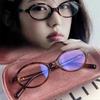 2024 Vintage Brown Eyeglass Frame Fashion Small Oval Frame Anti Blue Light Glasses for Women Leopard Print Glasses Gifts Girls