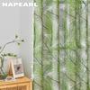 1 шт. NAPEARL полузатемняющие шторы в тропическом стиле с зеленым растительным принтом, небольшие свежие шторы с бахромой для окон, балкона, спальни, гостиной, домашнего декора