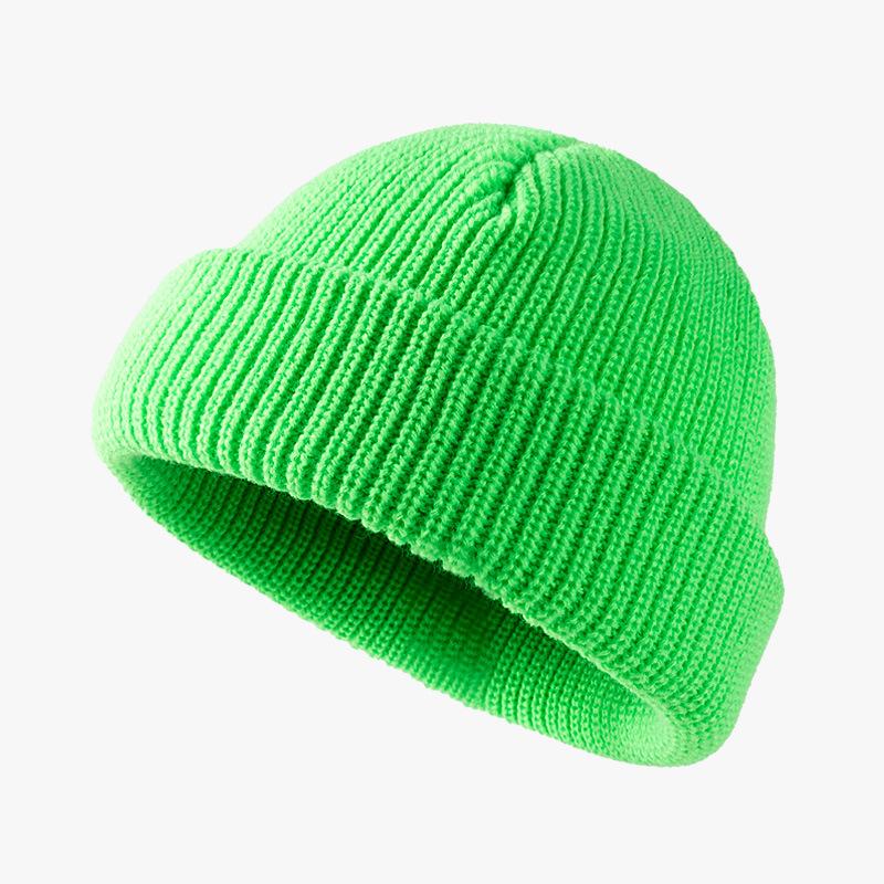 Embroidery Solid Color Acrylic Knitted Hat, Autumn And Winter Warm And Cold Board Wool Hat