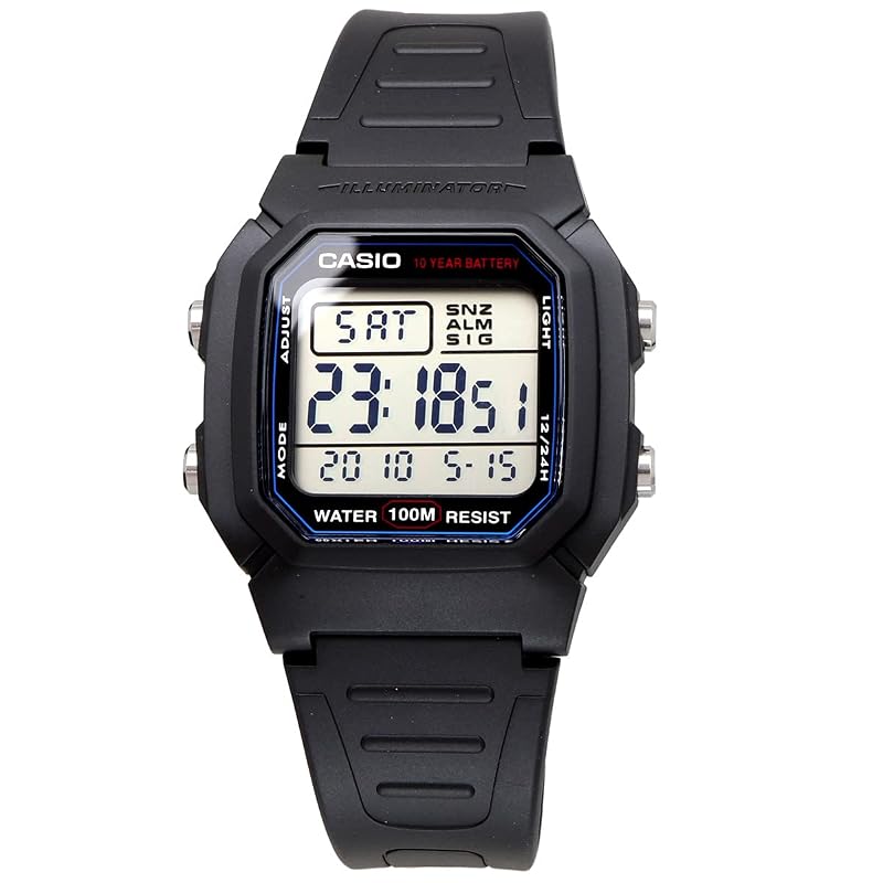 [Casio] CASIO Стандартные цифровые мужские часы W-800H-1AV Черные (Зарубежная модель) [Использовал]