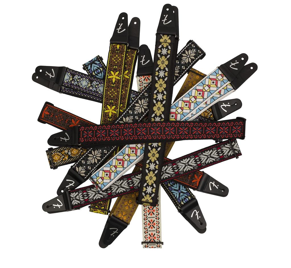 Fender Pasadena Woven Strap, Yellow Lotus, 2" (Made In Canada)