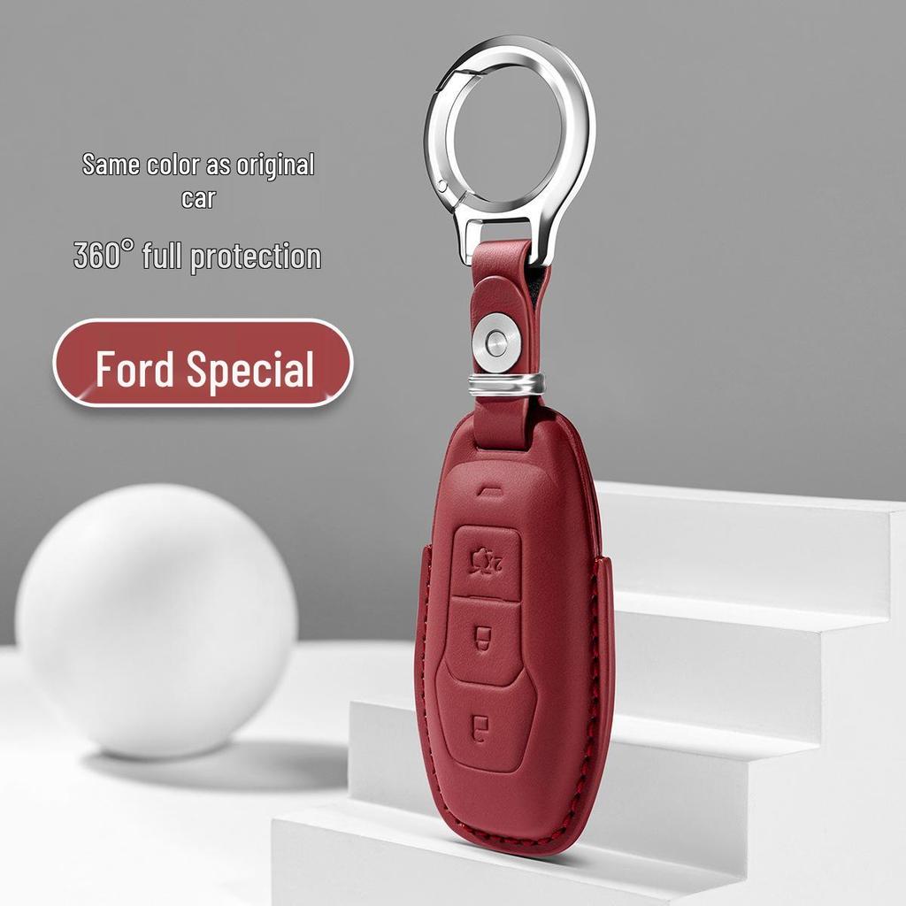 Универсальный кожаный чехол для ключей для моделей Ford: Mondeo, Edge, Explorer, Equator, Lingshuo