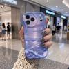 Purple Sunset Ocean Petal Seascape Wavy Edge Phone Case For iPhone 16 15 14 Pro Max 13 12 11 Mini XR XS SE 2020 17 Air Cover Frame