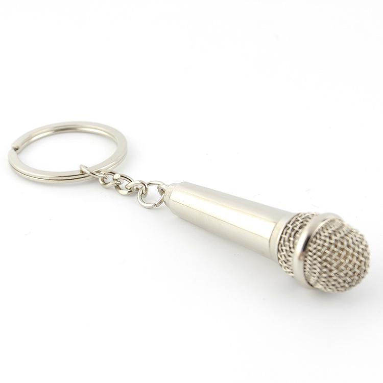 Key Chain Personality Microphone Confession Metal Key Chain Custom Engraved Key Chain Pendant Gift