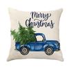 Синяя акварельная наволочка с лосем и грузовиком на Рождество, Рождественская, для дивана в гостиной, домашнее украшение, подушка