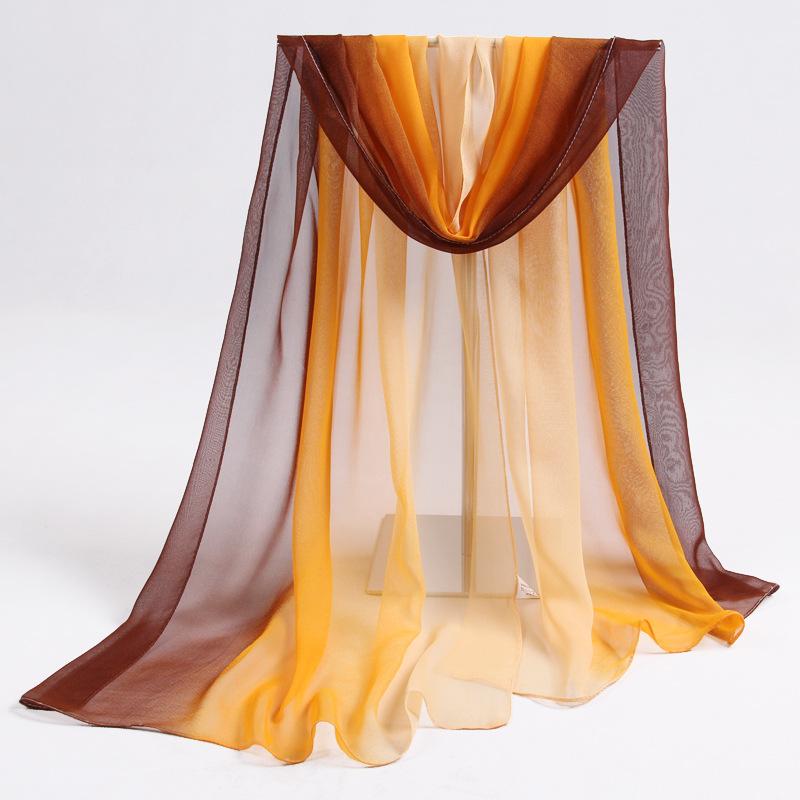 Летний градиентный шарф, длинный шарф, женский пляжный шарф, солнцезащитная шаль, кондиционер