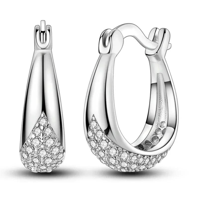 Серьги-кольца из серебра 925 пробы 'Любовь Перо Луна Звезда Сердце', подходят для оригинальных подвесок, для женщин и девочек, гвоздики, ювелирные изделия, подарки