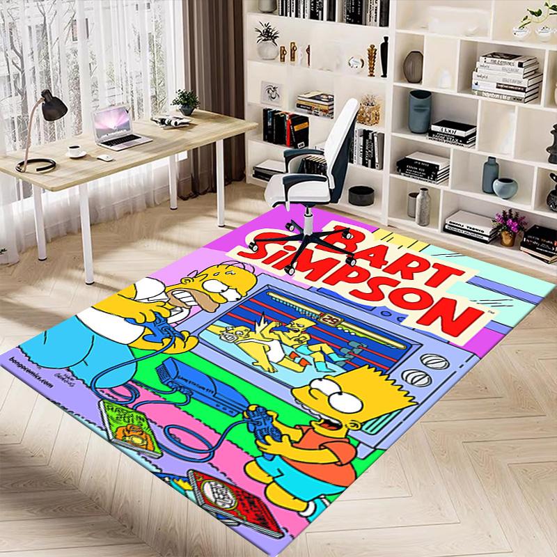 Bart Simpson Adventure Carpet For Playroom Bedroom Living Room Sofa Home Decorkids Game Area Rug Nonslip Floor Mat