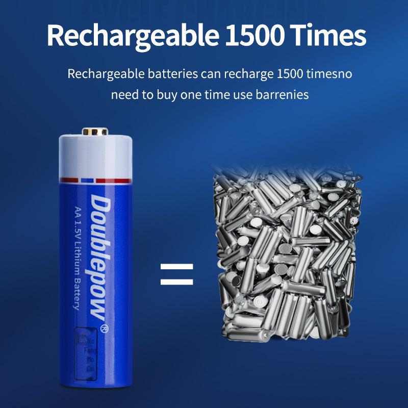 Упаковка Двойного Нет. 5 Перезаряжаемых литиевых батареек, 1,5 В, Быстрая зарядка.