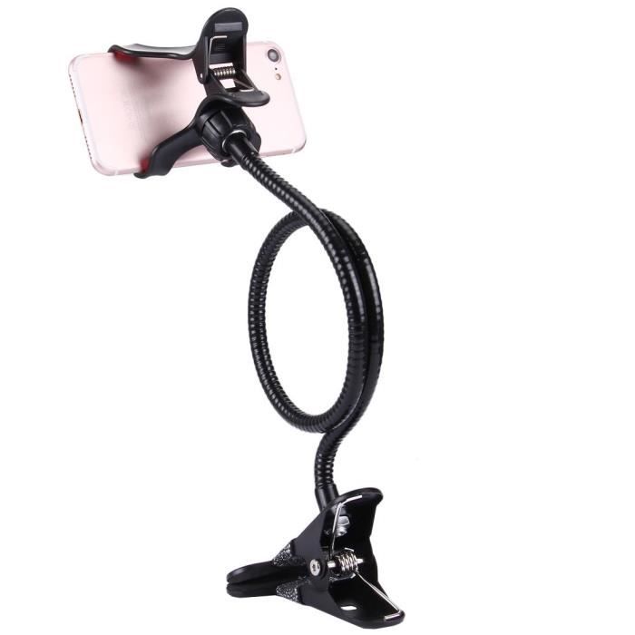Support à Bras Long Métal Flexible Pince pour Téléphone et Pince de Bureau pour HISENSE SMALL DOLPHIN 2 (2018) > Noir