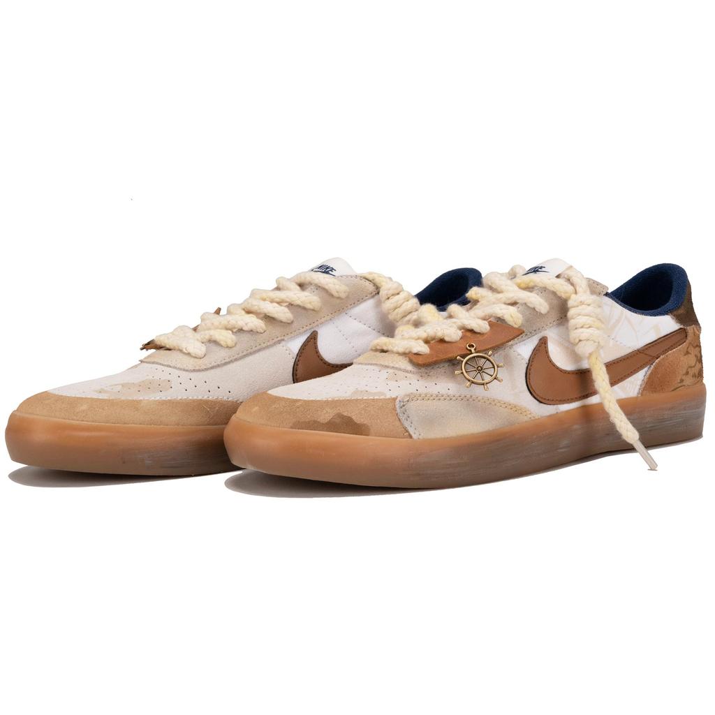 Nike Кеды для скейтборда Heritage, нескользящие, износостойкие, низкие, унисекс, бежево-коричневые CD5010-102(КомандаF-)