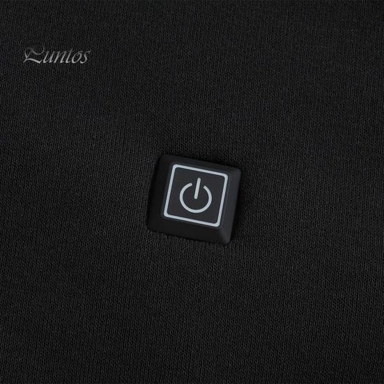 Мужская толстовка с капюшоном с подогревом, зарядка через USB, большой размер, 3 уровня регулировки температуры, зимний топ с завязкой и капюшоном, толстый теплый однотонный топ