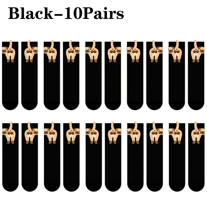 Женские забавные мультяшные носки до середины икры весна лето осень повседневные унисекс модные дышащие удобные креативные многофункциональные носки