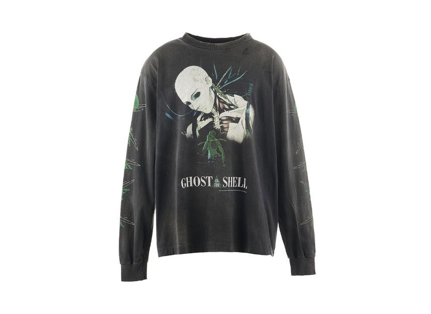 SAINT Mxxxxxx Призрак в доспехах GS_LS Футболка_GITS Черная
