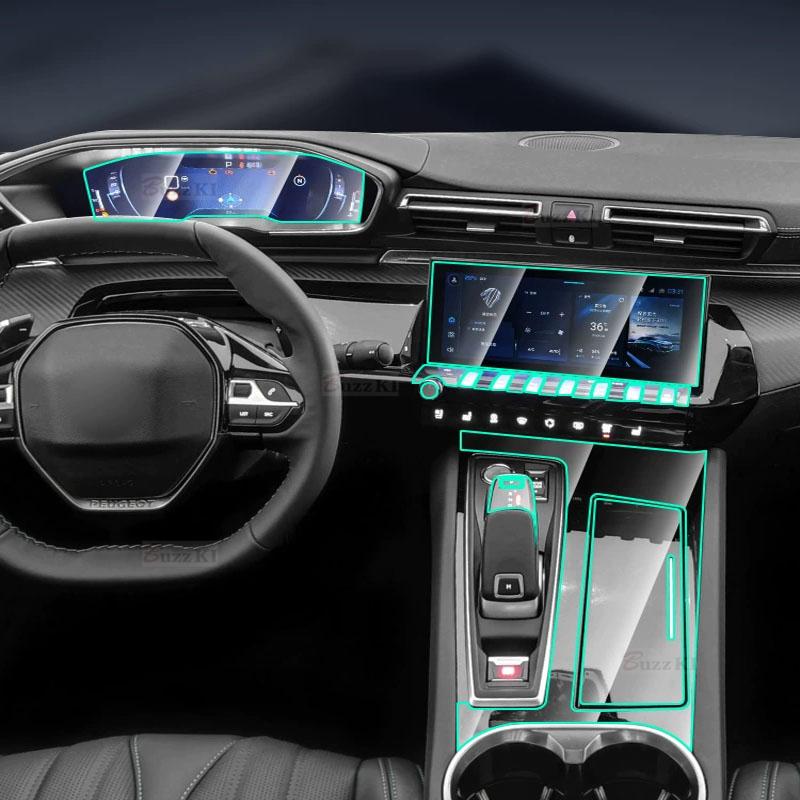 For Peugeot 508 - Gearbox Panel Navigation Automotive Interior Protective Film Anti-Scratch Accessories Sticker