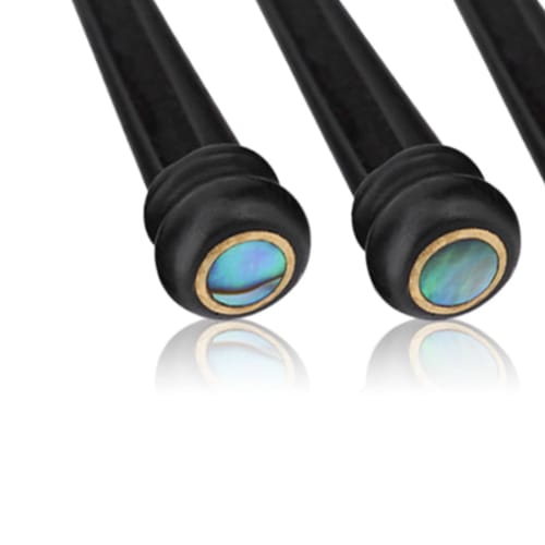 Set of 6 Ebony Guitar Bridge Pins with Abalone Shell Decoration for Acoustic Folk Guitars