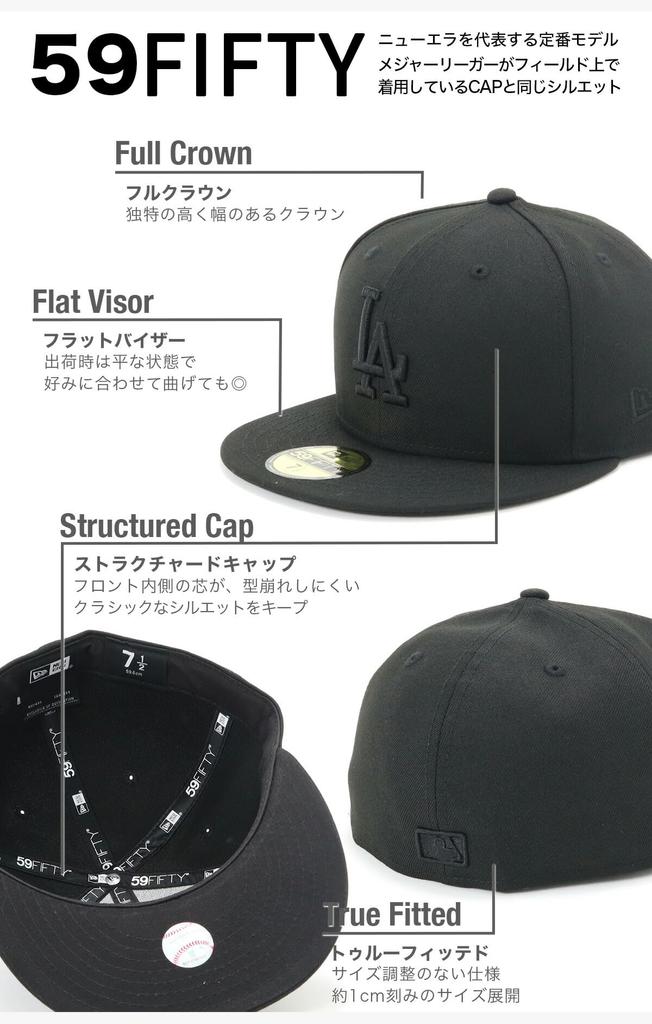 NEW ERA Cap MLB Dodgers LA Black Black 8 59Fifty LOSDOD BLK BLK 25J