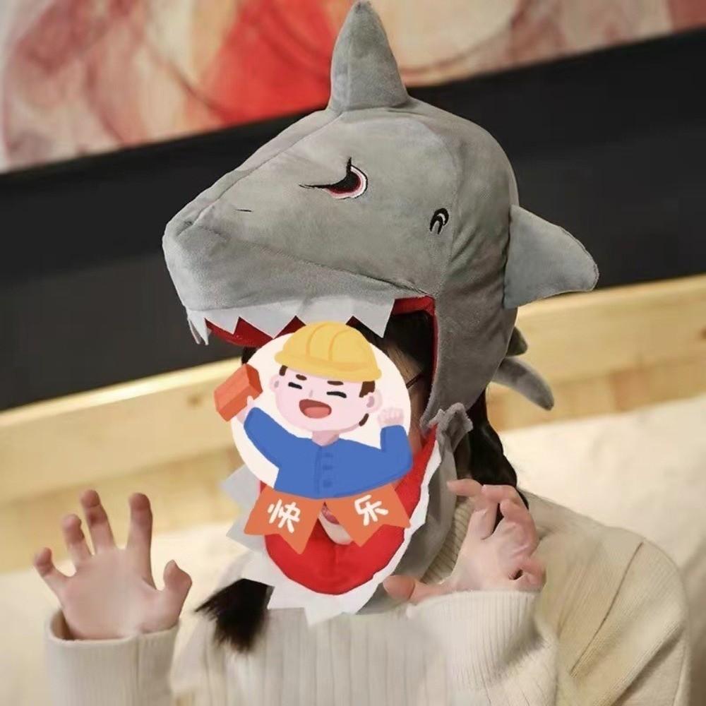 Comfortable Shark Hat Funny Design Shark Hat Mask Prop Animal Headwear  Cosplay