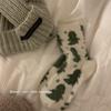 Women's Plush Fleece-Lined Mid-Calf Socks - Warm Milk Spot Mink Cashmere for Autumn/Winter Home Use