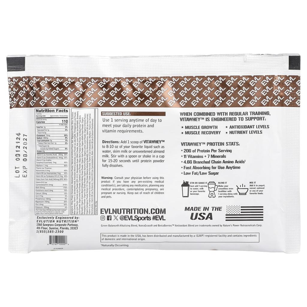 Vitawhey™, Chocolate, 3 Pack, 29.8G (1.1Oz) Each