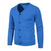 Autumn Men's Knitted Cardigan Thin V Neck Basic Elastic Slim Fit Thin Sweater Solid Color Casual Versatile Coat